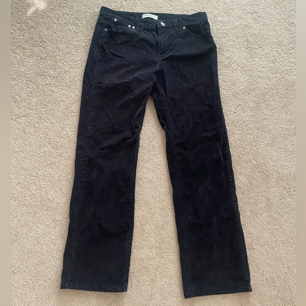 ‘Canon river blue’ vintage corduroy flared pants• size: medium • color: black